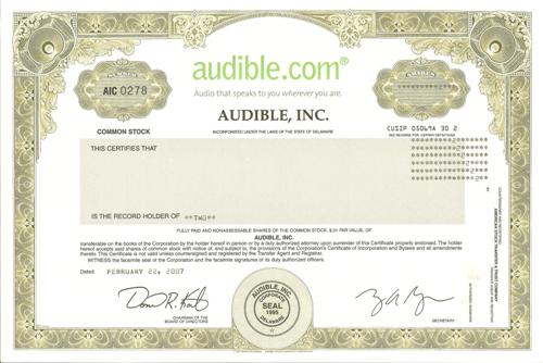 Audible Stock Certificate