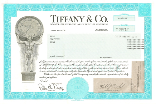 Tiffany Stock Certificate